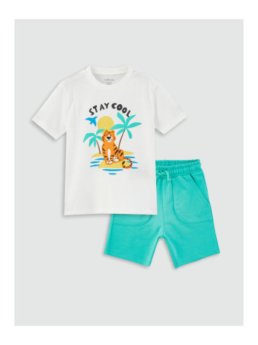 LC Waikiki 2-Piece Crew Neck Baby Boy T-Shirt and Shorts