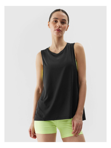 Women's sports top made of recycled 4F materials - black