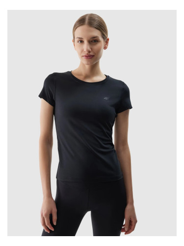Women's Sports T-Shirt Made of 4F Recycled Materials - Black