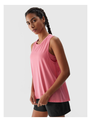 Women's sports top made of recycled 4F materials - coral