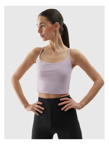 Women's 4F Recycled Fabric Yoga Crop Top - Purple