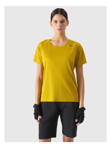 Women's quick-drying cycling T-shirt 4F - yellow