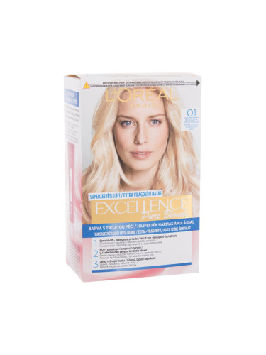 L'Oréal Paris Excellence Creme Triple Protection Боя за коса за жени 48 ml Нюанс 01 Lightest Natural Blonde увредена кутия