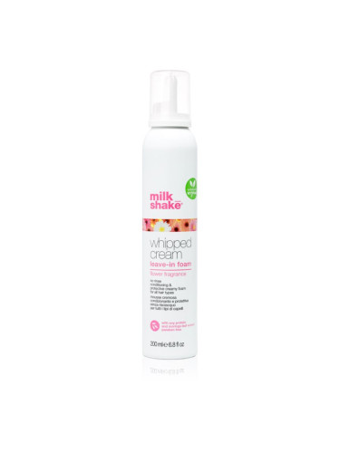 milk_shake® Leave-in Treatments Whipped Cream хидратираща грижа без отмиване за боядисана коса Flower Fragrance 200 мл.