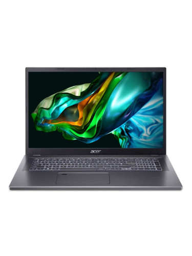 Лаптоп Acer Aspire 5 A517-58M-71M0 (NX.KHMEX.001)(сив), десетядрен Intel Core i7-1355U 1.7/5.0GHz, 17.3" (43.94cm) Full HD IPS Anti-Glare дисплей, (HDMI), 16GB LPDDR5, 1TB SSD NVMe, 1x Thunderbolt 4, No OS, 2.4kg