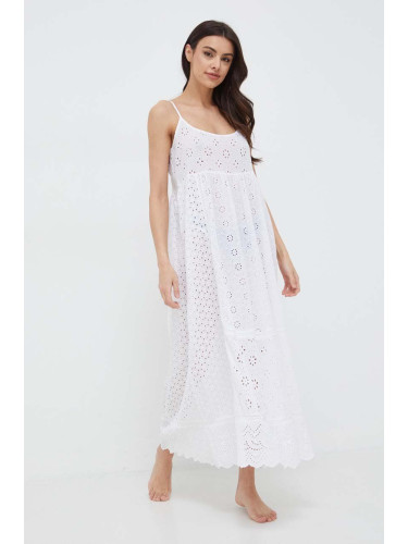 Памучна плажна рокля Polo Ralph Lauren в бяло 21484578