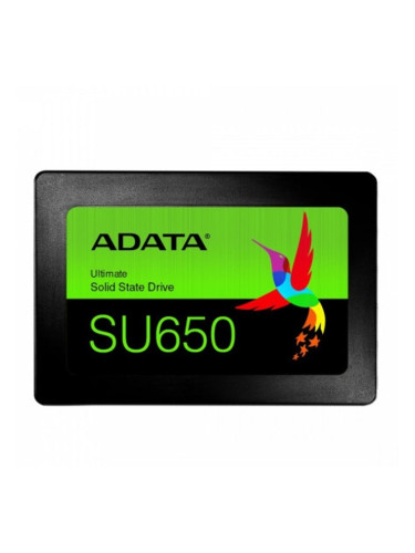 Памет SSD 480GB A-Data Ultimate SU650 (ASU650SS-480GT-R), SATA 6Gb/s, 2.5" (6.35 cm), скорост на четене 520 Mb/s, скорост на запис 450 Мb/s