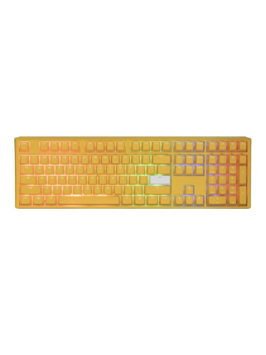 Клавиатура Ducky One 3 Yellow, Cherry MX Blue, подсветка, жълта