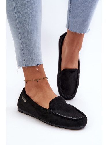 Women's loafers made of Eco Suede Black Amrutia