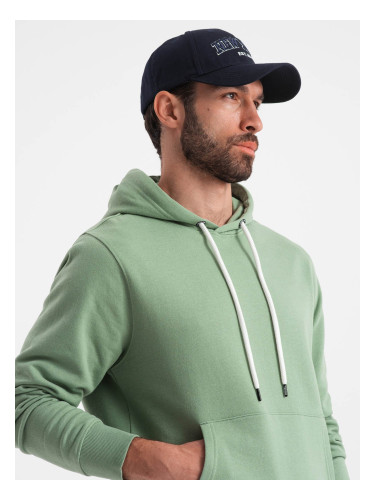 Ombre Men's kangaroo sweatshirt with hood - green