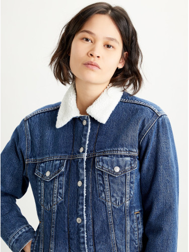 Levi's® Blue Women's Denim Jacket with Faux Fur - Women