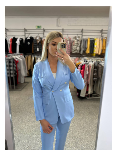 Blue elegant fabric pants LIVIEN