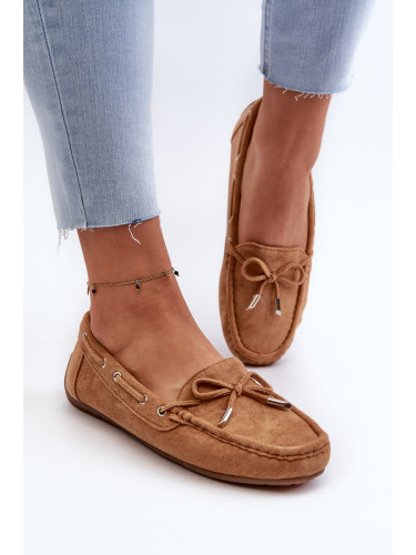 Women's suede loafers Camel Si Passione