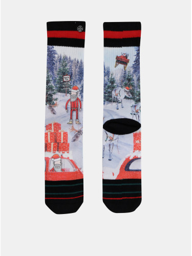 Red-blue men's socks with Christmas xpooos theme