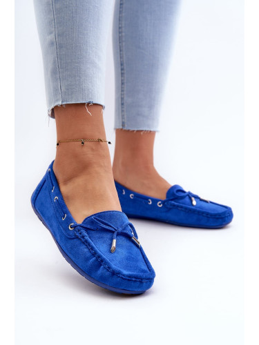 Women's suede loafers Blue Si Passione