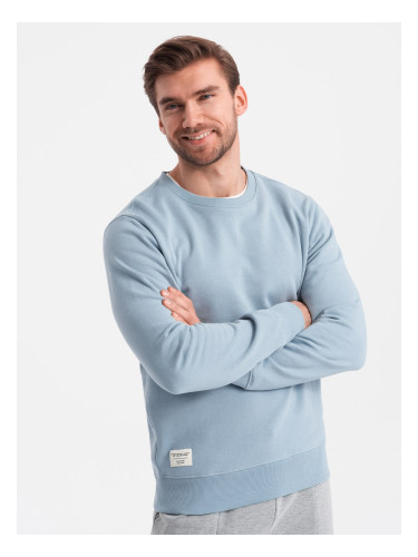 Ombre BASIC men's sweatshirt with round neckline - blue
