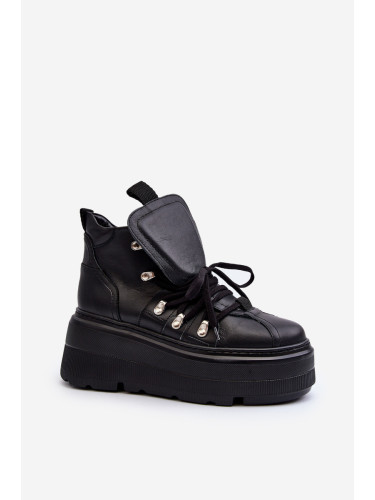 Кожени дамски спортни обувки Zazoo 3416 черни