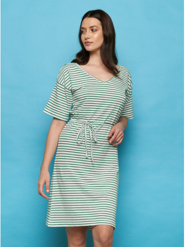 Green-White Striped Tranquillo Dress - Women