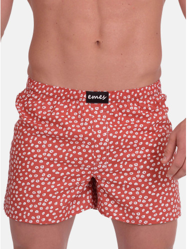 Emes red men's shorts with hearts