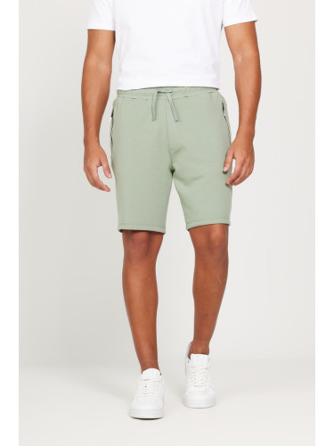 AC&Co / Altınyıldız Classics Men's Stone Green Standard Fit Regular Fit Pocket Comfort Shorts