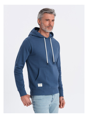Ombre Men's kangaroo sweatshirt with hood - navy blue