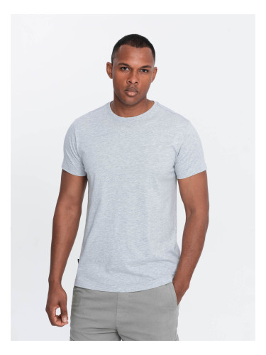 Ombre Men's classic cotton BASIC T-shirt - grey melange