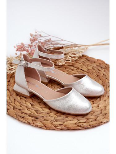 EVENTO Детски сандали на нисък ток Light Silver Nelly