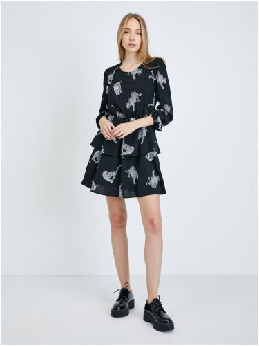 Black patterned dress ONLY Tenna - Women