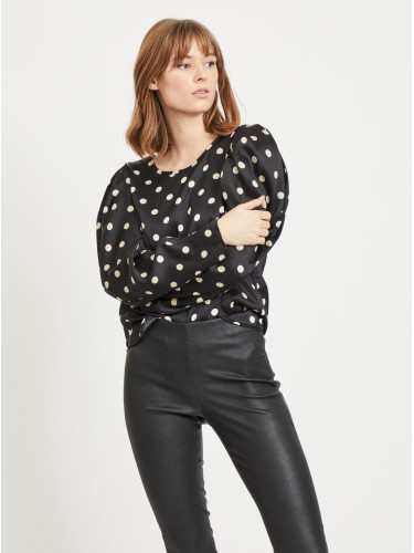 Black polka dot blouse . OBJECT-Victoria - Women