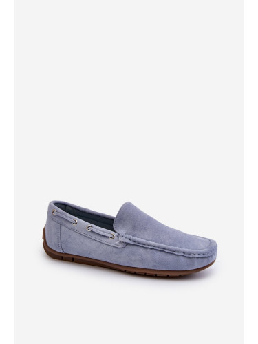 Men's suede slip-on loafers Blue Rayan
