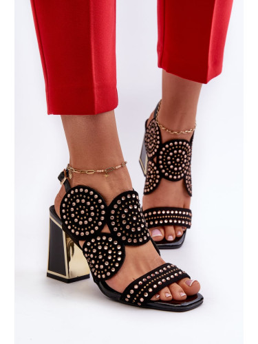 Embellished D&A High Heeled Sandals Black