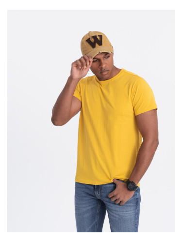 Ombre BASIC men's classic cotton t-shirt - mustard