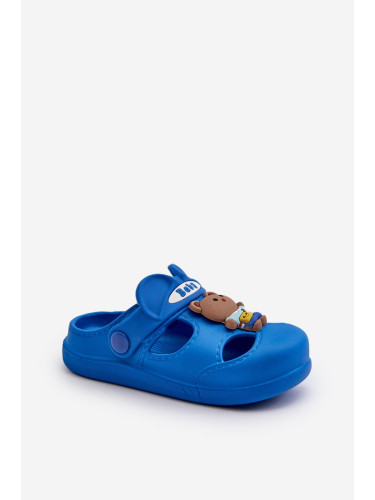 Children's foam slippers with embellishment, blue opleia