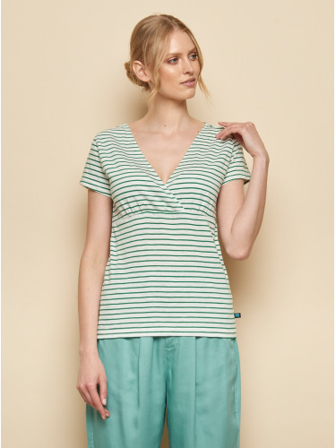 Green-white striped T-shirt Tranquillo Aluna - Women