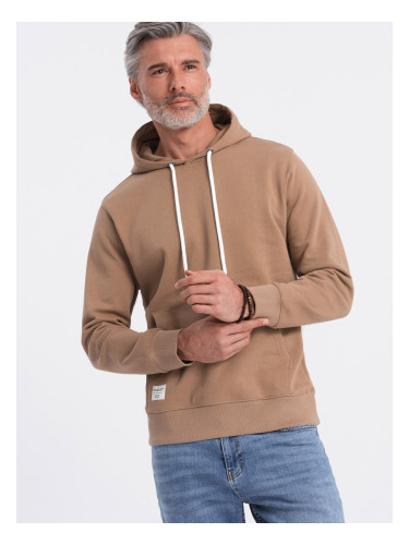 Ombre Men's kangaroo hooded sweatshirt - brown