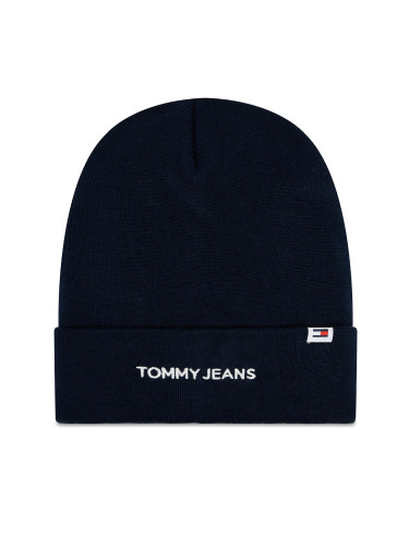 Шапка Tommy Jeans Linear Logo AW0AW15843 Тъмносин