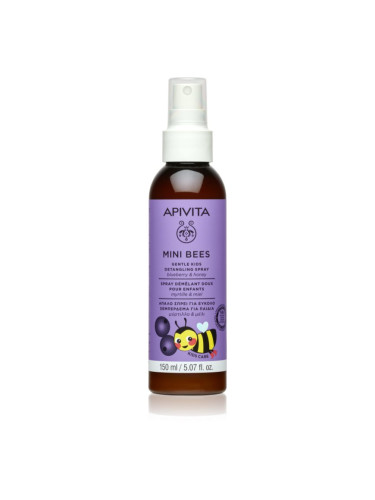 Apivita Mini Bees Gentle Kids Detangling Spray Blueberry&Honey спрей за по-лесно разресване на косата 150 мл.