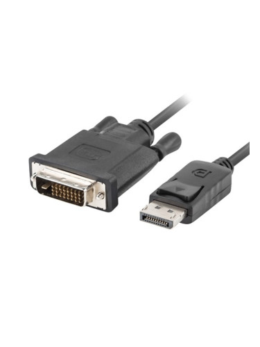 Кабел Lanberg CA-DPDV-10CU-0010-BK, от DisplayPort(м) към DVI-D(м), 1m, черен
