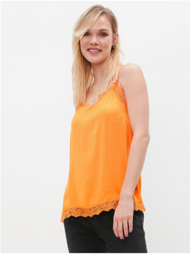 Orange top with lace VILA Ava - Women