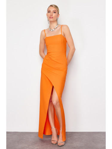 Trendyol Orange Woven Long Elegant Evening Dress