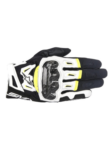 Alpinestars SMX-2 Air Carbon V2 Gloves Black/White/Yellow Fluo 2XL Ръкавици