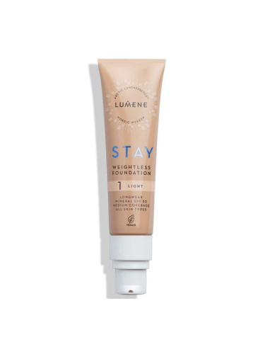 LUMENE Vegan Stay Weightless fondation SPF30   Фон дьо тен флуид  30ml