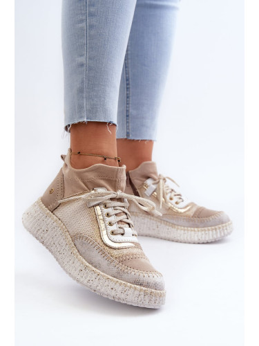 Suede women's shoes Maciejka beige