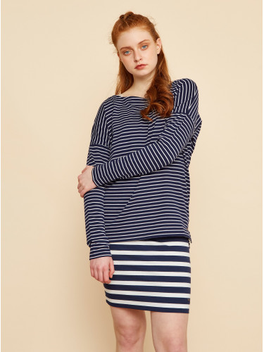 Dark blue women's striped basic hoodie ZOOT Baseline Maja