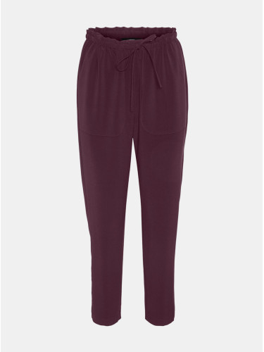 Burgundy shortened trousers VERO MODA