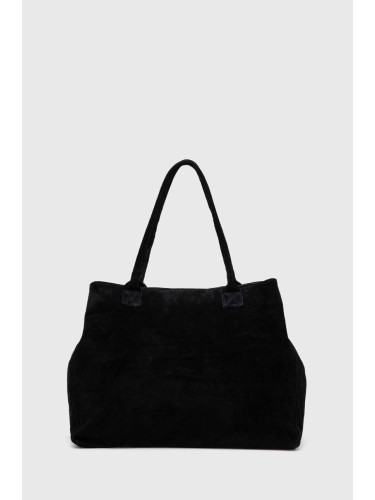 Велурена чанта Answear Lab в черно
