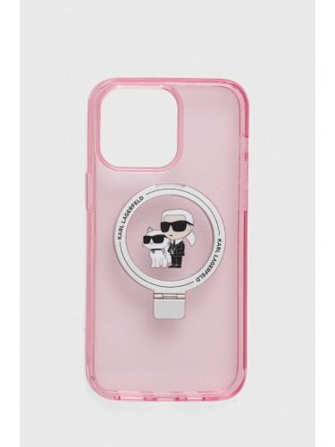 Кейс за телефон Karl Lagerfeld iPhone 15 Pro Max 6.7 в розово