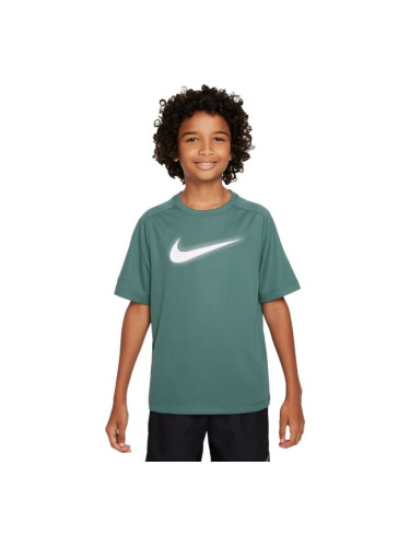 Nike DF MULTI+ SS TOP HBR Тениска за момчета, тъмнозелено, размер