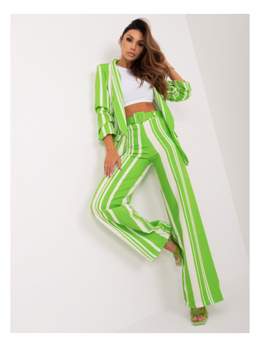 Light green and ecru wide pants