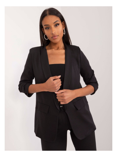 Black blazer with ruffled sleeves OH BELLA